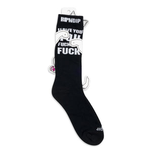 RIPNDIP ILY FUCKIN FUCK SOCKS (BLACK)