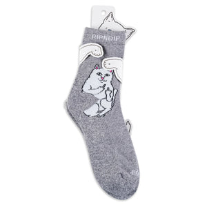 RIPNDIP LORD NERMAL MID SOCKS (CHARCOAL HEATHER).