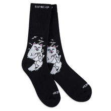 Cargar imagen en el visor de la galería, RIPNDIP LORD SMOKEY SOCKS (BLACK)