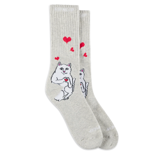 RIPNDIP NERMAL LOVES SOCKS (ASH HEATHER)