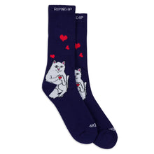 Cargar imagen en el visor de la galería, RIPNDIP NERMAL LOVES SOCKS (NAVY)